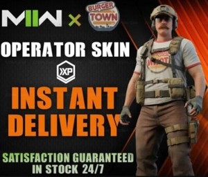 Call of Duty Modern Warfare 2 MW2 Burger King Burgertown Operator Skin +1HR 2XP