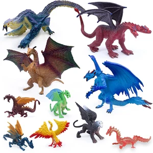 5" & 3" Dragon Toy Figures - 10 Pack Assorted Mythical Figurines for Cake Topper - Picture 1 of 6