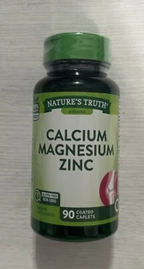 Nature's Truth Calcium Magnesium Zinc Gluten Free 90 Coated Caplets, Exp 08/25 - Picture 1 of 1