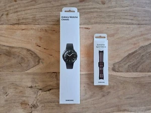 Samsung Galaxy Watch4 Classic 46 mm schwarz Smartwatch mit Extreme Sport Armband - Zdjęcie 1 z 7