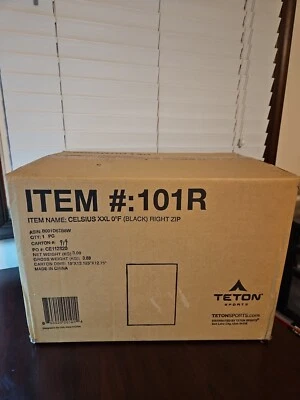 TETON Sports Celsius XXL 0 Degree Right Zipper Sleeping Bag for Camping, Black - Image 1 of 3