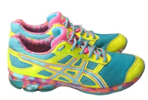 Asics Gel Frantic 7 Women's Running Shoes Size 8 Teal Yellow Pink - Picture 1 of 13