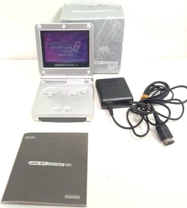 Nintendo Gameboy Advance SP Silber Farbe Spielkonsole AGS-S-ZV getestet funktioniert mit Box - Bild 1 von 10