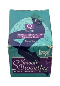 Vintage Legs Smooth Silhouettes Body Contouring Hosiery Sheer Toe Taupe "Q" - Picture 1 of 8