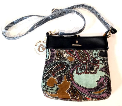 Bolso Spartina 449 AKA Multicolor Paisley Cuero y Lino Cora Clásico Hipster Nuevo con Etiquetas Foto 1 de 4