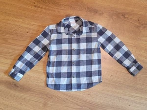 Jumping Beans Gray Plaid Flannel Long Sleeve Button Down Shirt Boys Size 5 - Picture 1 of 2