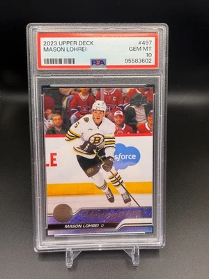 2023-24 Upper Deck #497 Mason Lohrei YG RC PSA 10 Gem Mint - Image 1 of 2