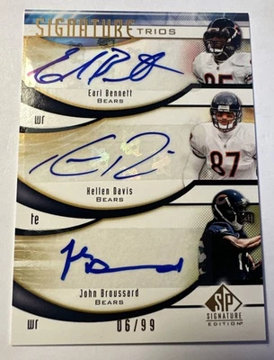 3 BEARS # /99 AUTOs 2009 SP Signature Trios #BBD Broussard Bennett Kellen Davis - Image 1 of 2