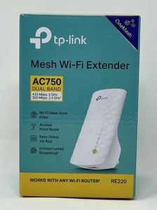 TP-Link OneMesh Wi-Fi Extender AC750 Dual Band RE220 - Afbeelding 1 van 6
