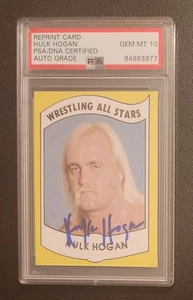 HULK HOGAN HOF SIGNED REPRINT CARD WWF WRESTLING #2 PSA DNA AUTO 10 - Picture 1 of 2