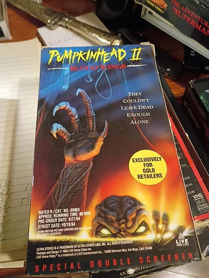 Pumpkinhead 2 & Army Of One Double Feature Screening RARE VHS  - Image 1 of 1