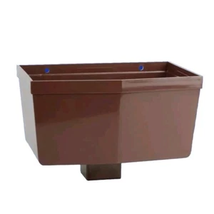 Testa tramoggia grondaia per tetti acqua piovana marrone 61 mm quadrata downpipe quantità di 9 - Foto 1 di 24