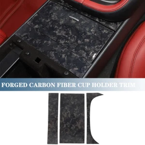 Forged Carbon Fiber Cup Holder Decorative Panel For Jaguar F-TYPE 2013-2024 - Picture 1 of 21