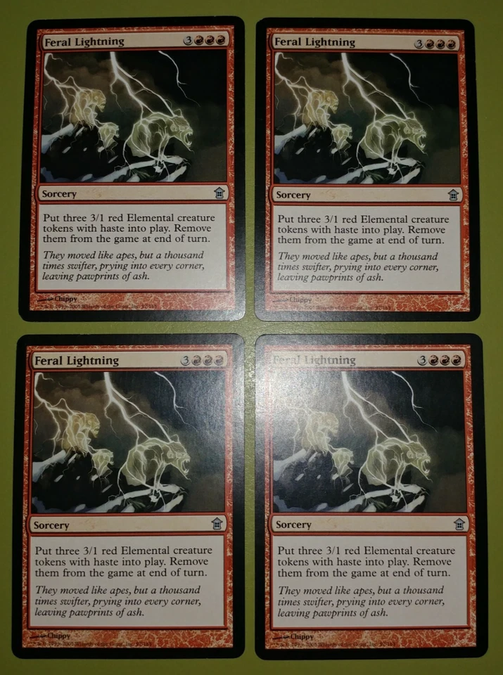 Feral Lightning x4 Saviors of Kamigawa 4x Playset Magic the Gathering MTG  - Image 1 of 1