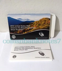 2014-S Park Quarter Silver Proof Set Empty Box & COA / NO Lens, NO Coins - Picture 1 of 2