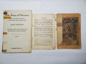 Vintage Weihnachtsnoten Weihnachtslied Konvolut Freude spielen Weihnachtsmann - Bild 1 von 2