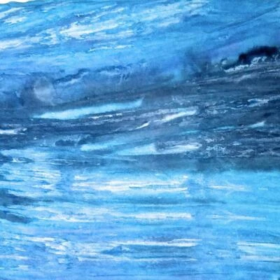 Azul.Gris y blanco, océano, río o cielo, tie dye abstracto, 100 % rayón, BTHY o BTY Foto 1 de 4