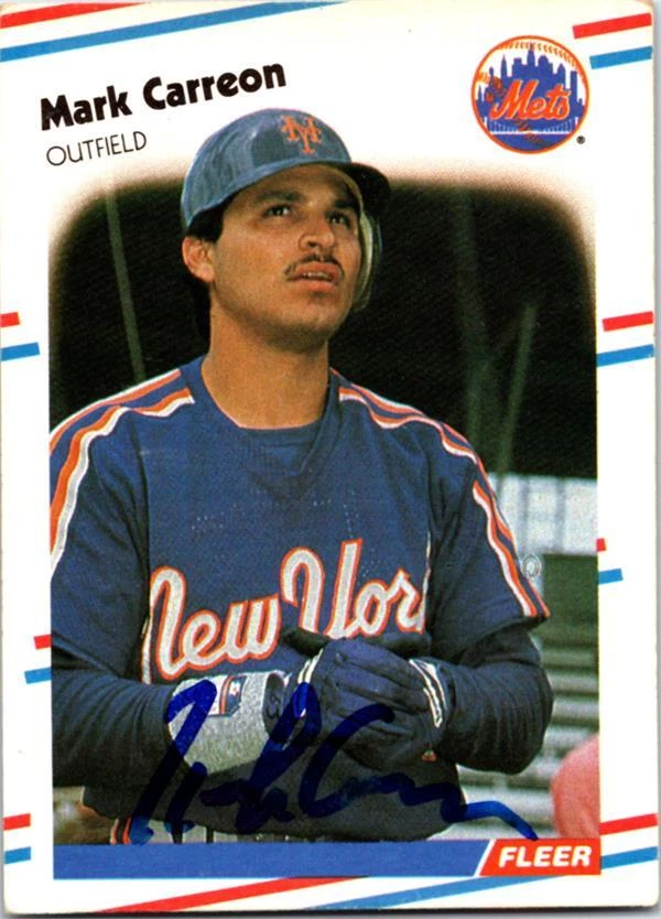 Mark Carreon autographed baseball card (New York Mets) 1988 Fleer #129 - Image 1 of 1