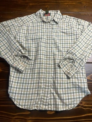 Camisa Charter Club para mujer talla 6 marrón crema verde a cuadros manga larga con botones Foto 1 de 4