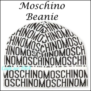 Love Moschino Cap Beanie Cap NEW White with Black Logo GENUINE - Picture 1 of 24