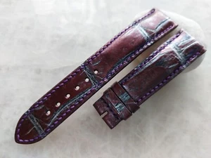 20mm/18mm Purple Alligator Crocodile Print Leather Watch Strap Band - Picture 1 of 1