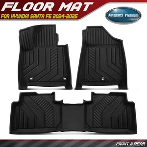 3x Front & Rear Trunk Floor Mats for Hyundai Santa Fe 24-25 Not Fit Hybrid Model - Picture 1 of 10