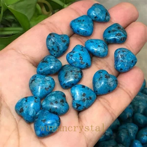 20pcs Natural Blue howlite Mini loving heart quartz crystal Reiki heal gem - Picture 1 of 10