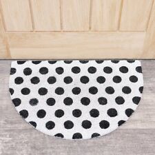 Black & White Polka Dot Half Moon Door Mat home accessories coir