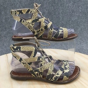 Sam Edelman Sandals Womens 6 M Gemma Casual Gladiator Flats Tan Leather Open Toe - Picture 1 of 11