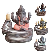 1X(Elephant God Ganesha Backflow Incense Burner India Censer Stick Holder MF9U7)