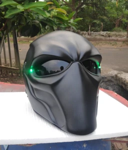 Custom Death Stroke Helmet Black Color For Motorcycle (APPROVED DOT/ECE) - Picture 1 of 5