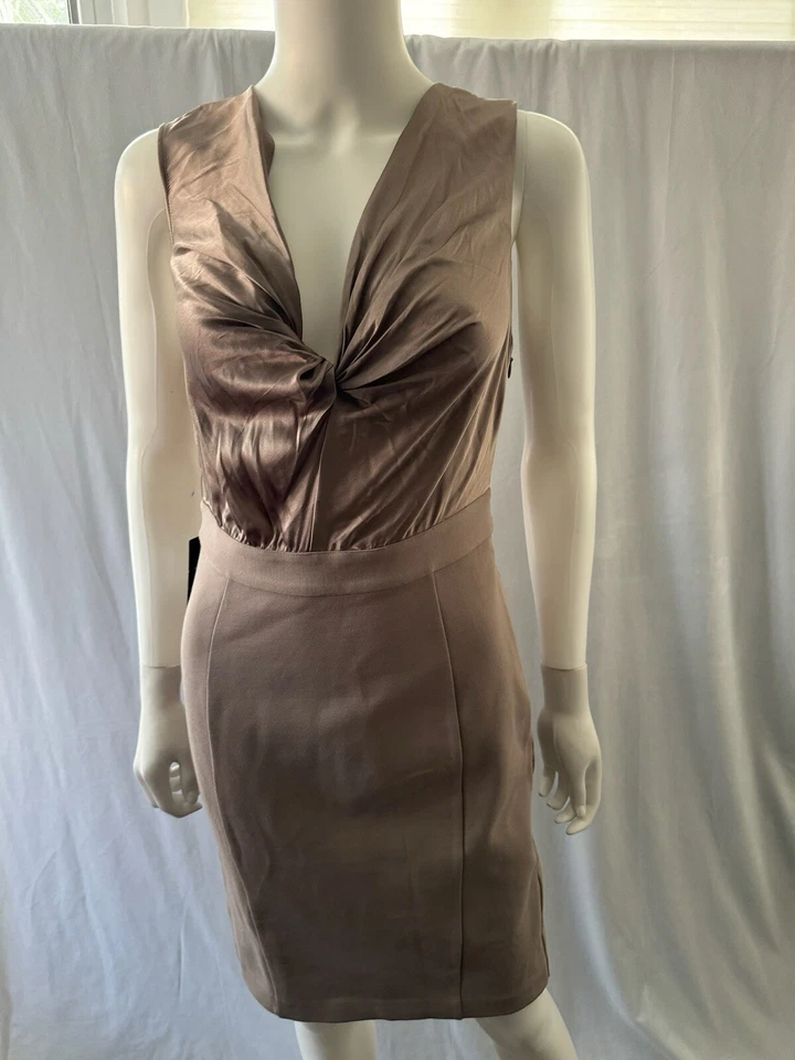 $178 новый с Ярлыками Guess By Marciano платье карандаш коктейльное коричневый без рукавов Slim Fit молнии 8 - Изображение 1 из 4