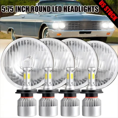 For Ford Galaxie 500 1962-1974 4pcs 5 3/4" 5.75 inch LED Headlight Hi/Lo Beams A - Image 1 of 4