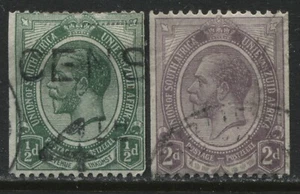 South Africa KGV 1913 1/2d and 2d Coil singles used - Picture 1 of 1