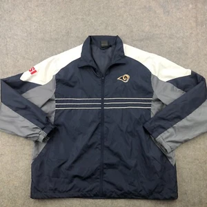 St. Louis Rams Jacket Men XL Blue Embroidered Logo Windbreaker Y2K * - Picture 1 of 10