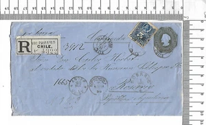 1886 Chile Recommandee Valparaiso - Rosario Argentina Franco Veinte Cent ; 62017 - Bild 1 von 2