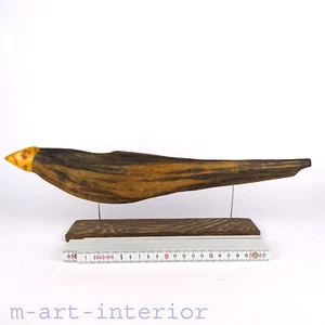 Bernstein & Treibholz Skulptur, Fisch-Vogel, Amber & Wood Sculpture, L. 41 cm - Bild 1 von 11