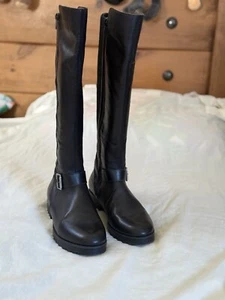 Rieker Ladies Black Leather Boots Size 6 Knee High VCC - Picture 1 of 13