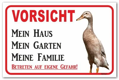 AdriLeo Schild - Vorsicht Indische Laufente - Mein Haus - Achtung Ente
