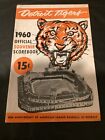 1960 Detroit Tigers vs Boston Red Sox Scorebook/Program