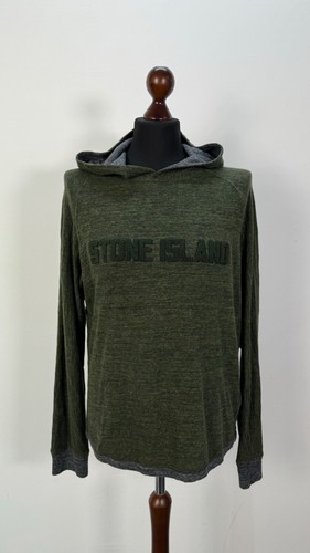 felpa con cappuccio stone island logo grande completo L