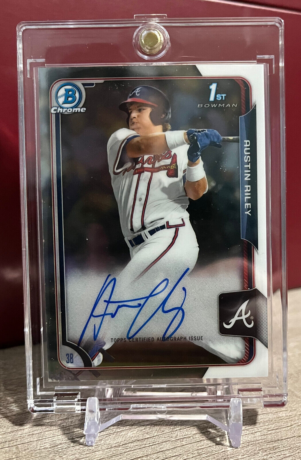 2015 Bowman Chrome Draft Auto AUSTIN RILEY 1st RC - ATLANTA BRAVES