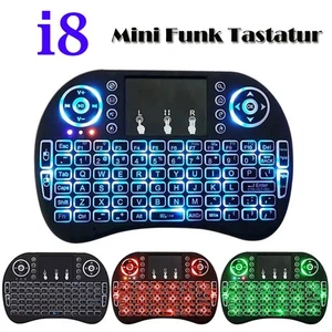 Mini Wireless Tastatur i8 mit Multitouch Touchpad PC Smart TV LED RGB Keyboard - Bild 1 von 12