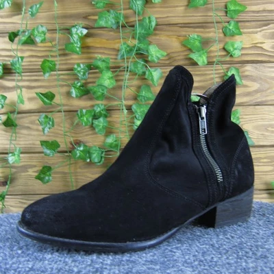Botas al tobillo Seychelles para mujer 8 negras de gamuza cremallera lateral tacón bajo informales cómodas Foto 1 de 4