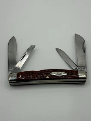 1965-69 EE. UU. CUCHILLO DE CONGRESO GRANDE HUESO ROJO JIGGED ERA CASE XX 6488 (BUEN ROJO) Foto 1 de 4