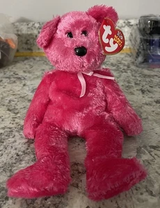 SHERBET the Bear (RASPBERRY Pink Version) Ty Beanie Baby w/tags - Picture 1 of 5