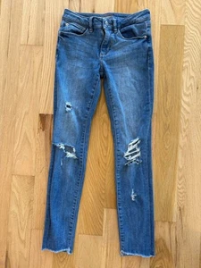 DL1961 Kids Youth Girl’s Distressed Ripped Blue Skinny Jeans Size 12 - Picture 1 of 6