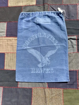 Vintage Navy Denim Locker Laundry Bag Phoenixville Hawks Logo - Image 1 of 4