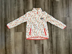 EDDIE BAUER 1/4 Zip Fleece Pullover Girls Sz M (10/12) White Multi Geo Outdoors - Picture 1 of 3