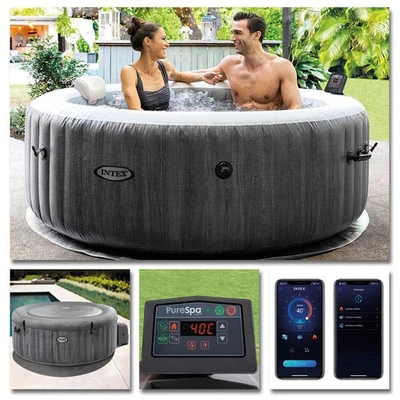 INTEX Whirlpool Greywood Deluxe Pure SPA 196x71 Massage 4 Personen + APP B-Ware - Bild 1 von 4